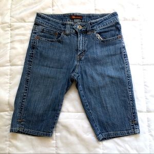 Lee Blue Stretch Denim Knee Length Shorts Sz10